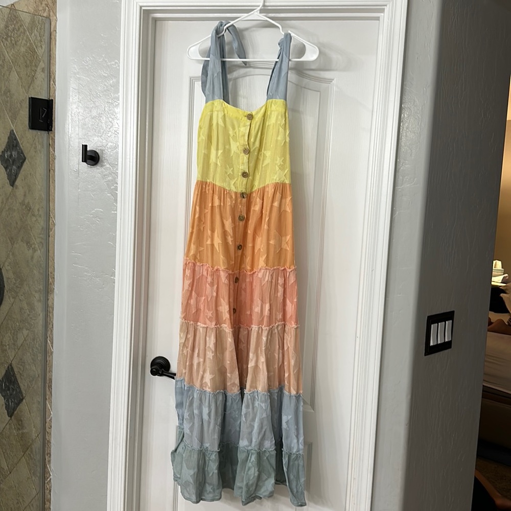 *SOLD* Z&L Embroidered Star Maxi Dress- Size M